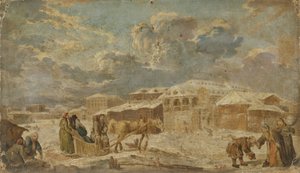 Kışın Şehir Meydanı, 18. Yüzyılın İkinci Yarısı. by Karl Friedrich Knappe