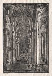 Viyana'daki Aziz Stephen Katedrali'nin iç kısmı by Karl Friedrich Schinkel