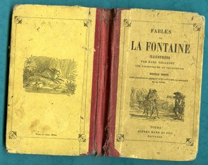 Mame in Tours, Karl Girardet tarafından resmedilen Fables de la Fontaine kitabının kapağı