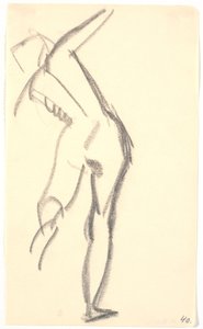 Ayakta duran model, arkadan bakıldığında by Karl Isakson