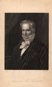 Alexander von Humboldt (1769-1859), Hinchliff (litho) tarafından oyulmuş by Karl Joseph (after) Begas