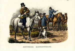 Alman Çiftlik Atları, 1824 by Karl Joseph Brodtmann