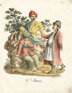 İran Halk Kostümleri (baskı) by Karl Joseph Brodtmann