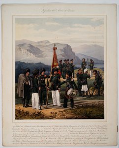Infanterie de l'armee du Caucase - Rus Kafkas Ordusu Piyadeleri - Piratsky, Karl Karlovich (1813-1889) - 1867 - Renkli litografi - 56x45 - Özel Koleksiyon