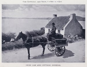 İrlandalı Araba ve Kulübe, Donegal (s/b fotoğraf) by Karl Karlovich Piratsky