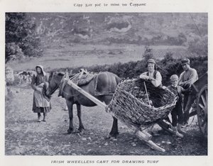 Çim Çekme için İrlanda Tekerleksiz Arabası (s/b fotoğraf) by Karl Karlovich Piratsky