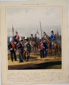 La 2eme bölümü de la cavalerie legere - 2. Muhafız Süvari Tümeni - Piratsky, Karl Karlovich (1813-1889) - 1867 - Renkli litografi - 56x45 - Özel Koleksiyon by Karl Karlovich Piratsky
