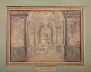 Napolyon, Chateau de Malmaison kütüphanesinde iş başında, c.1806