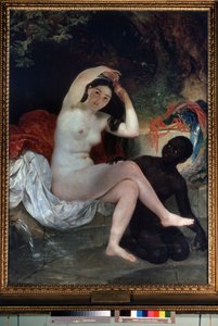 ""Bethsabee au bain"" (Bathsheba Banyosu) Peinture de Karl Pavlovich Briullov (Brioullov) (1799-1852) 1832 Devlet Rus Müzesi, Saint Petersbourg, Rusya by Karl Pavlovich Bryullov