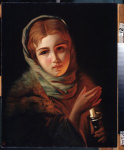 ""Randevu kaçırıldı"" İşçi sınıfı kökenli genç kız, hayal kırıklığına uğramış bir ifadeyle. Tablo Pavel Alexandrovich Briullov (Bryullov) (1840-1914) Devlet Sanat Müzesi, Irkutsk by Karl Pavlovich Bryullov