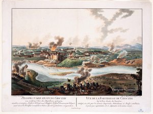 Khotyn Kuşatması (Chocim, Chotyn, Hotin, Choczim ou Khotine, Ukrayna) 1788 - Schuetz, Carl (1745-1800) - 1788 - Bakır gravür, sulu boya - 36,6x48,3 - Özel Koleksiyon by Karl von (after) Schutz