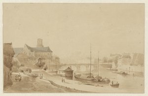 Bir nehir üzerinde şehir by Kasparus Karsen (possibly)