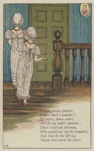 Goosey, goosey, gander (renkli taş) by Kate (after) Greenaway