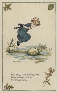 İşte buradayım, küçük atlama Joan (renkli taş) by Kate (after) Greenaway