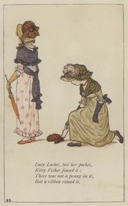 Lucy Locket, cebini kaybetti (renkli taş) by Kate (after) Greenaway
