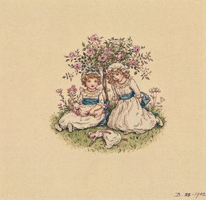 1902 Sevgililer Günü için çizim (kağıt üzerinde wc) by Kate Greenaway