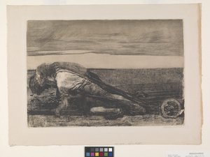 Die Pflüger (The Ploughmen) (çine kömürü üzerine gravür ve aquatint) by Käthe Kollwitz
