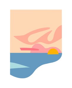 Mercan gökyüzü, 2023 (kağıt üzerine orijinal kolajdan dijital illüstrasyon)