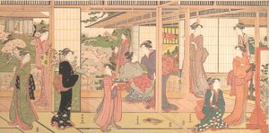Bir Bahçeye Açılan Konak, yakl. 1786. by Katsukawa Shuncho