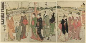 Masaki Inari Tapınağı ziyareti by Katsukawa Shuncho