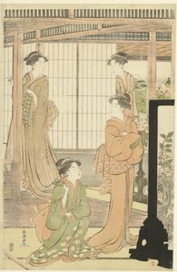 Bebek partisi için hazırlıklar by Katsukawa Shuncho