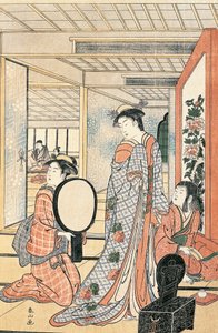 Aynanın önündeki kadın, Katsukawa Shunsho (1726-1792), Japon Japon Uygarlığı by Katsukawa Shuncho