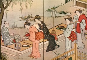 Çay servisi yapan kadın, 1790, 1924. by Katsukawa Shuncho