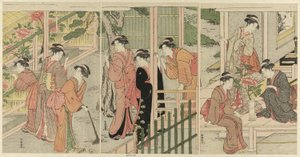 Şakayıklara Hayran Kadınlar by Katsukawa Shuncho