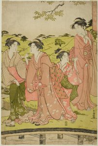 Bir Inari Tapınağını Ziyaret Eden Kadınlar by Katsukawa Shuncho