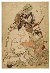 Edo Triptik, c.1743-1812 (kağıt üzerine tahta blok) by Katsukawa Shunei