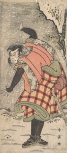 Kar Fırtınasında Uçurumun Eteğinde Duran Kyokaku Olarak Tanımlanamayan Oyuncu, yaklaşık. 1793. by Katsukawa Shun