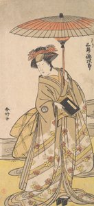 Sarma Bir Derenin Yanında Duran Bir Kadın Olarak Mimasu Tokujuro, ca. 1780. by Katsukawa Shunko