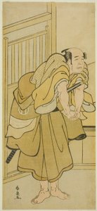 Aktör Asao Tamejuro I, Oyun Yoshitsune Koshigoe Jo'da Sarhoş Gotobei rolünde, Dokuzuncu Ayda Ichimura Tiyatrosu'nda Gösterilen, 1790