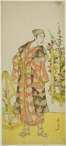 Oyuncu Matsumoto Koshiro IV, Mukashi Otoko Yuki no Hinagata Oyununda Bitki Satıcısı Awashima no Yonosuke rolünde, Ichimura Tiyatrosu