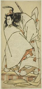Aktör Onoe Matsusuke I Oyun Kumoi no Hana Yoshino no Wakamusha'da Ashikaga Takauji rolünde, Nakamura Tiyatrosu'nda On Birinci Ayda Gösterilen, 1786 by Katsukawa Shunsen