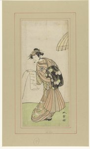 Fahişe Agemaki rolünde Aktör Yamashita Kinsaku II by Katsukawa Shunsho