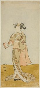 Tanımlanamayan Bir Kadın Rolündeki Aktör Arashi Hinaji by Katsukawa Shunsho