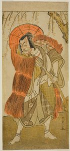 Akushichibyoe Kagekiyo rolünde Akushichibyoe Kagekiyo, Oyun Tsukisenu Haru Hagoromo Soga'da Oyuncu Ichikawa Danjuro V, Üçüncü Ayda Ichimura Tiyatrosu'nda Gösterilen, 1777 by Katsukawa Shunsho