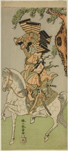 Aktör Ichikawa Danjuro V, Play Sakai-cho Soga Nendaiki'de Soga no Goro Tokimune rolünde, Nakamura Tiyatrosu'nda İlk Ayda Gösterilen, 1771 by Katsukawa Shunsho