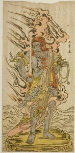 Aktör Ichikawa Danjuro V Kitekaeru Nishiki no Wakayaka Oyununda Fudo Myoo'nun Taş Görüntüsü Olarak, Nakamura Tiyatrosu'nda On Birinci Ayda Gösterilen, 1780 by Katsukawa Shunsho