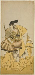 Aktör Ichikawa Ebizo III, Oyun Odası Kotoba Soga no Yukari'de Kudo Saemon Suketsune rolünde, Ichimura Tiyatrosu'nda İlk Ayda Gösterilen, 1776 by Katsukawa Shunsho