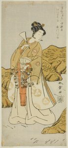 Aktör Ichikawa Monnosuke II, Shira-giku, Bir Tapınak Sayfası olarak, Oyunda Haru wa Soga Akebono-zoshi, Nakamura Tiyatrosu