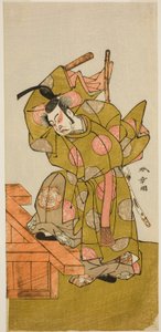 Aktör Ichimura Uzaemon IX, Play Sugata no Hana Yuki no Kuronushi'de Otomo no Kuronushi rolünde, Ichimura Tiyatrosu'nda On Birinci Ayda Gösterilen, 1776 by Katsukawa Shunsho