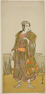 Oyuncu Ichimura Uzaemon IX Oyun Higashiyama Momiji no Kadode'de Potter Tsuchihei rolünde, Dokuzuncu Ayda Ichimura Tiyatrosu'nda Gösterilen, 1778 by Katsukawa Shunsho