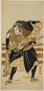 Aktör Nakamura Nakazo I Oyun Tarihinde Abe no Sadato (?) rolünde Nishiki Tsui no Yumitori (?), Morita Tiyatrosu