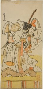 Aktör Nakamura Nakazo I, Play Date Nishiki Tsui no Yumitori'de Prens Takahiro rolünde, Morita Tiyatrosu'nda On Birinci Ayda Gösterilen, 1778 by Katsukawa Shunsho