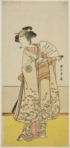 Aktör Nakamura Noshio I, Oyun Shida Yuzuriha Horai Soga'da (?) Oiso no Tora (?) rolünde, Morita Tiyatrosu'nda (?) İlk Ayda Gösterilen, 1775 (?) by Katsukawa Shunsho
