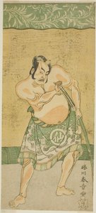 Aktör Nakamura Sukegoro II Myoto-giku Izu no Kisewata Oyununda Sumo Güreşçisi Matano no Goro rolünde, Onbirinci Ayda Ichimura Tiyatrosunda Gösterilen, 1770 by Katsukawa Shunsho