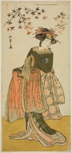 Aktör Nakayama Tomisaburo I, Play Kabuki no Hana Bandai Soga'daki Geisha Yukino (veya Oyuki?) Olarak, Dördüncü Ayda Ichimura Tiyatrosu'nda Gösterilen, 1781 by Katsukawa Shunsho
