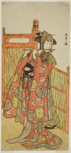Aktör Segawa Kikunojo III, Kojoro-gitsune rolünde Mure Takamatsu Yuki no Shirahata Oyununda Çiçekçi Okiku Kılığında, On Birinci Ayda Ichimura Tiyatrosu